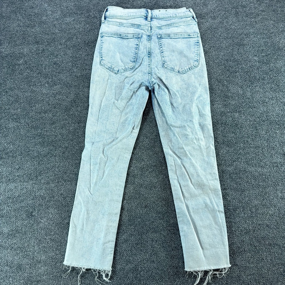 Vintage Gap Slim High Rise Jeans Light Acid Wash Raw Hem Womens 27" 4 Regular - Picture 8 of 8